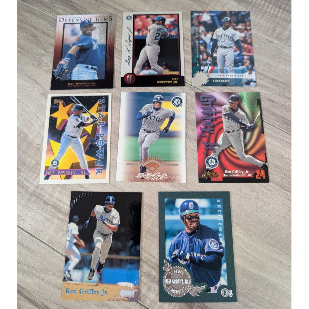 Ken Griffey Jr LOT of 8 Cards 90s Seattle Mariners Baseball MLB